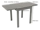 DEGAMO Balkon-Ausziehtisch AMALFI Silber Grau Aluminium Glas Bild 5