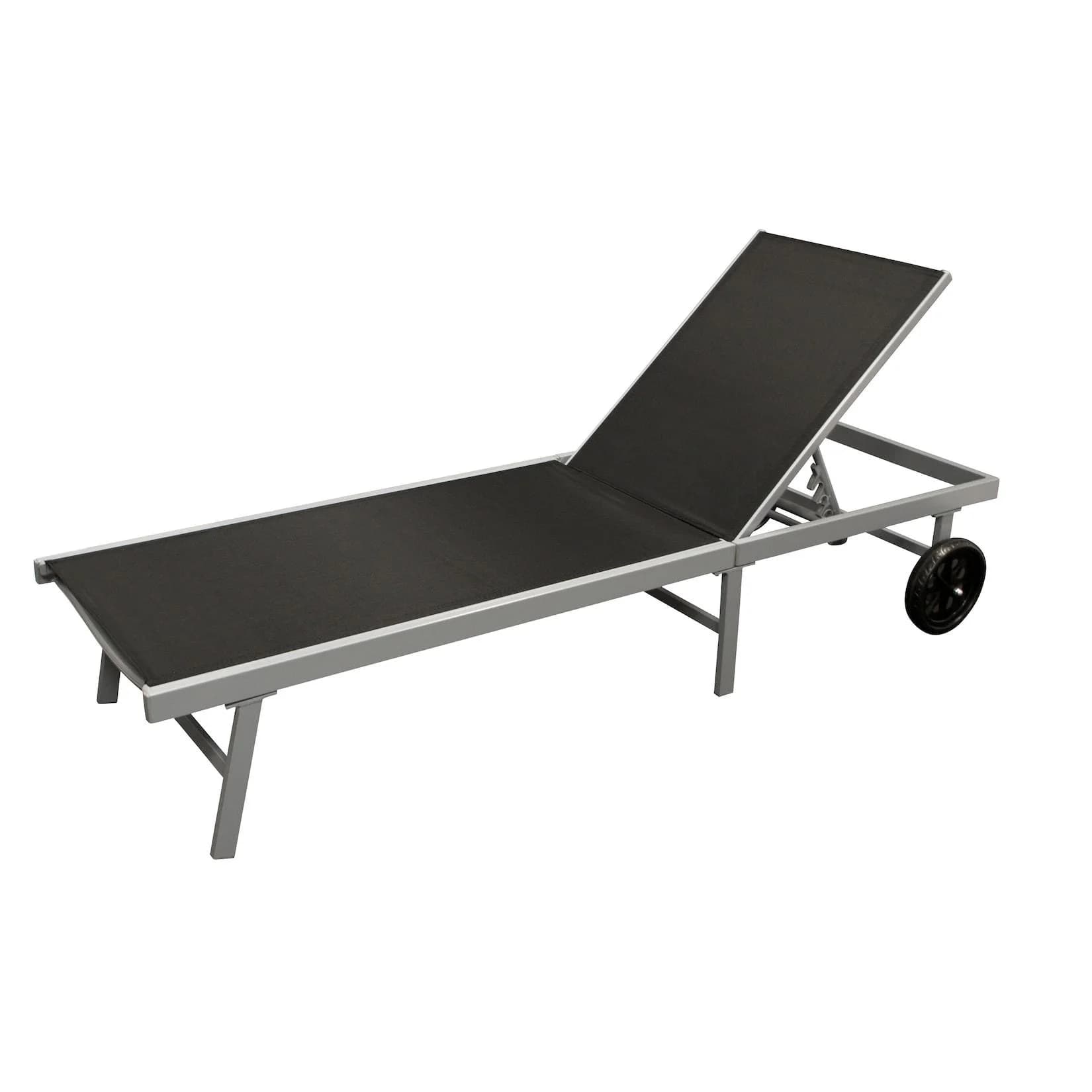 DEGAMO Rollenliege OSTIA Aluminium Silber Schwarz