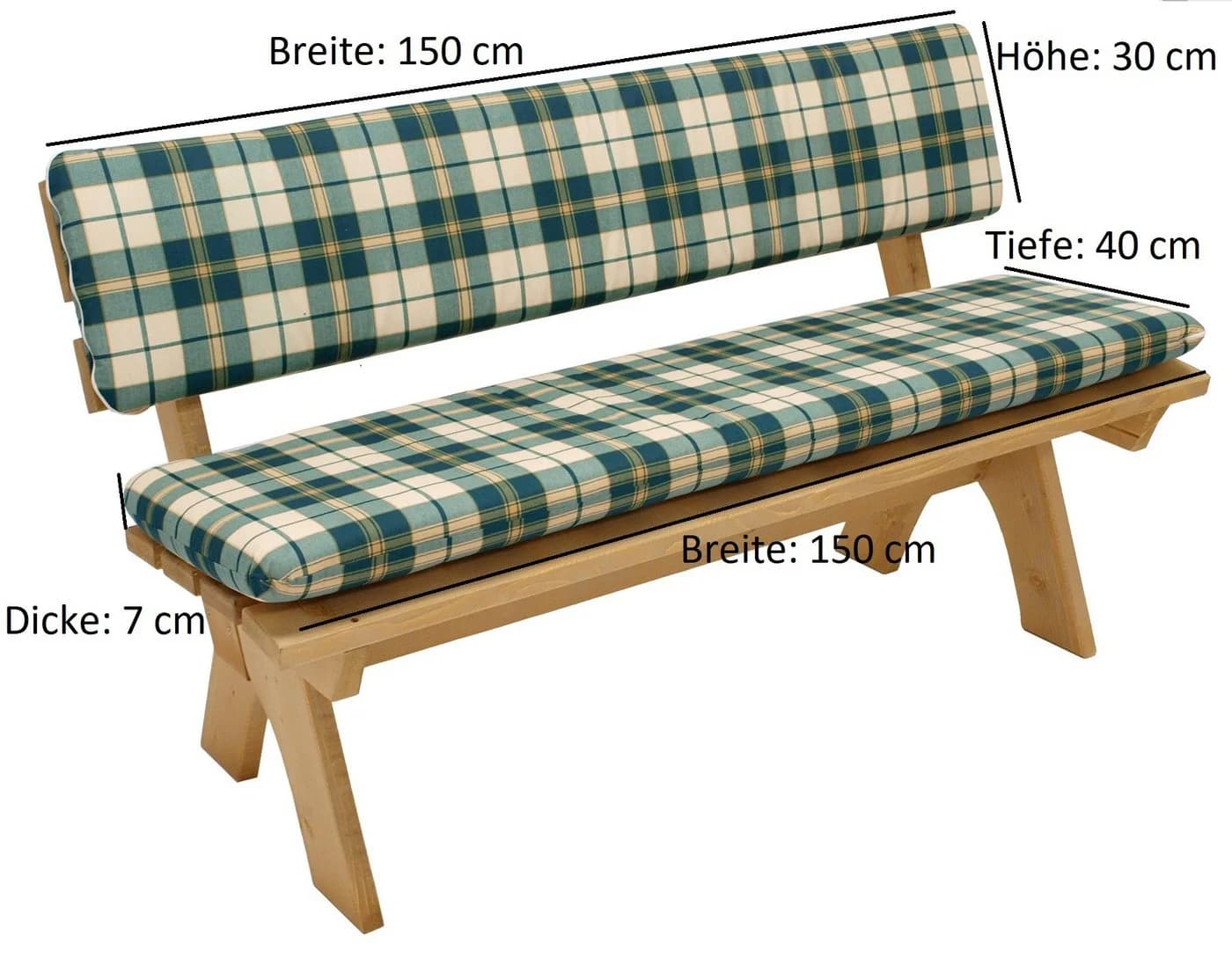 DEGAMO Bankauflage BOSTON 3-sitzer Grün/Beige 2-teilig - Bild 4
