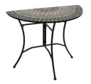 DEGAMO Wandtisch SIENA Halbrund Mosaik Grau Weiss Bild 3