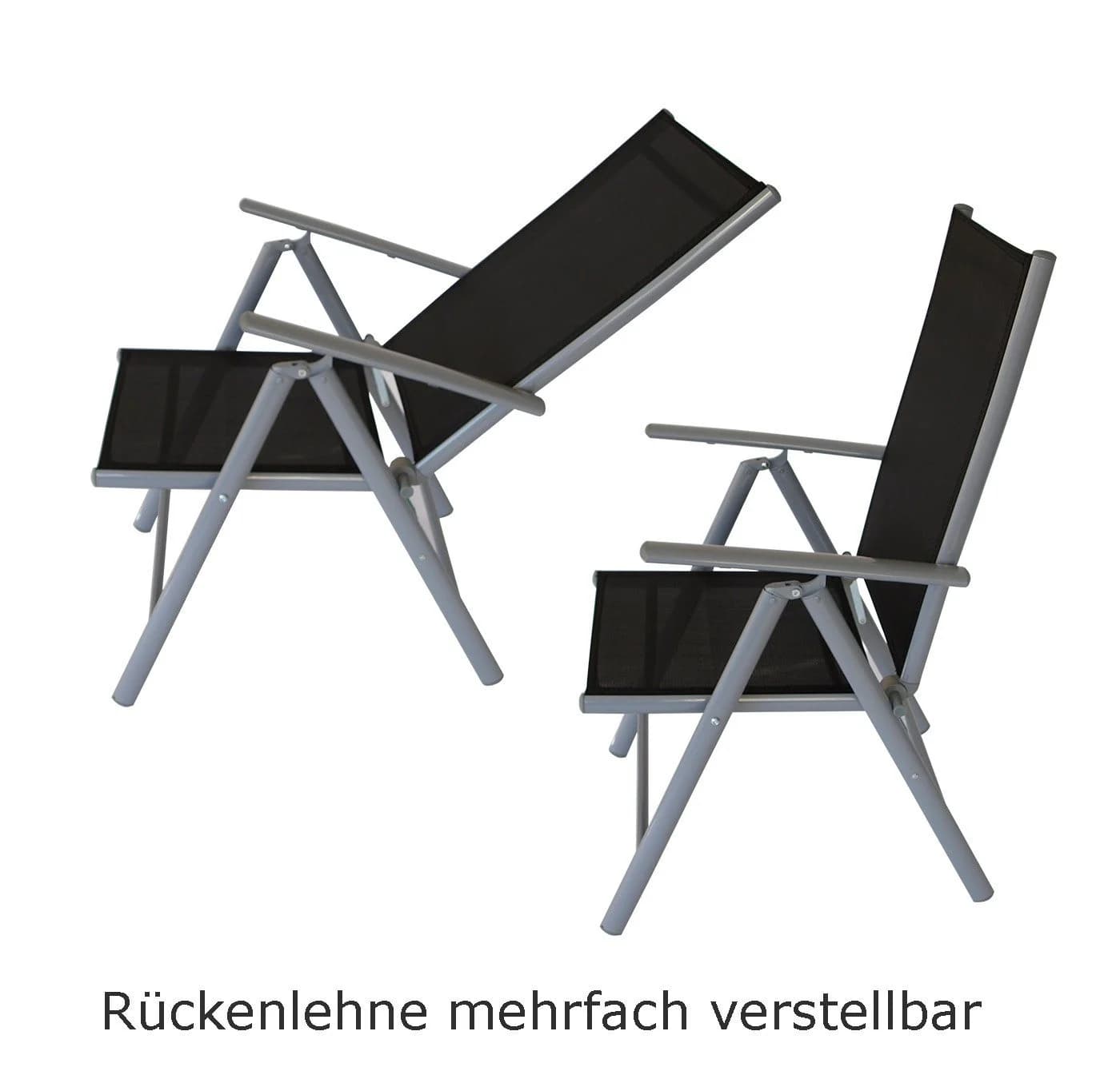 DEGAMO Garten-Essgruppe RAVENNA 5-tlg. Grau/Schwarz Aluminium - Bild 2