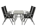 DEGAMO Garten-Essgruppe RAVENNA 5-tlg. Grau/Schwarz Aluminium Bild 3