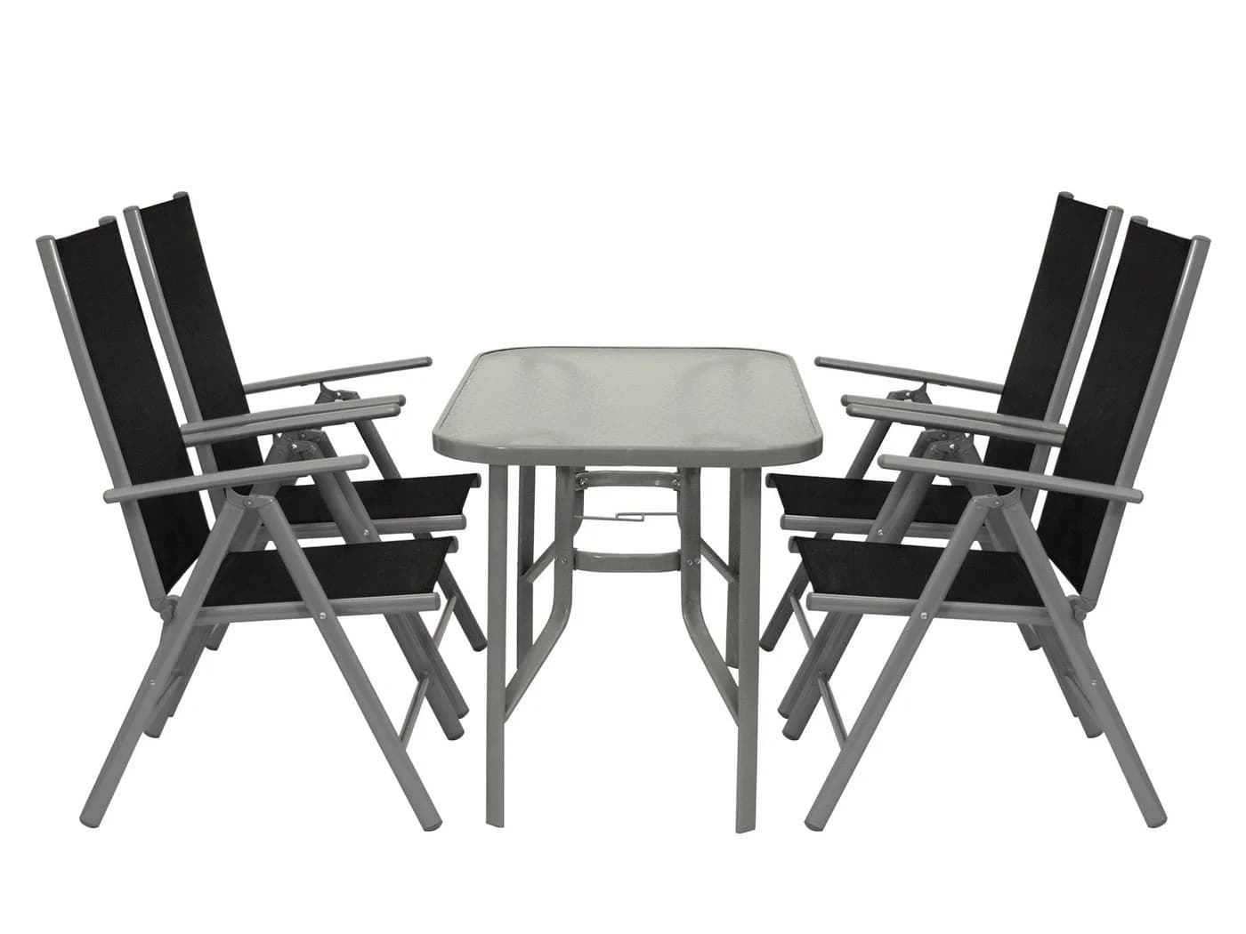 DEGAMO Garten-Essgruppe RAVENNA 5-tlg. Grau/Schwarz Aluminium - Bild 3