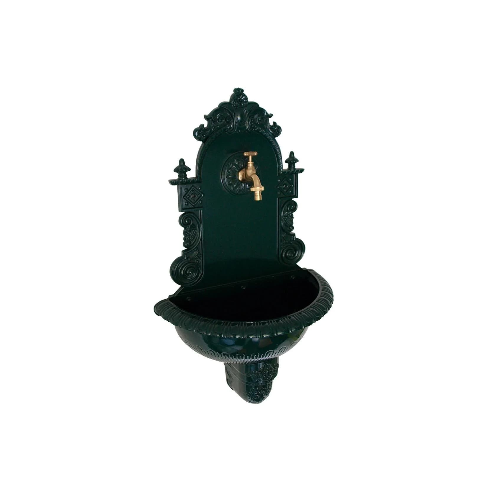 DEGAMO Wandbrunnen TIROL Aluguss Dunkelgrün Garten