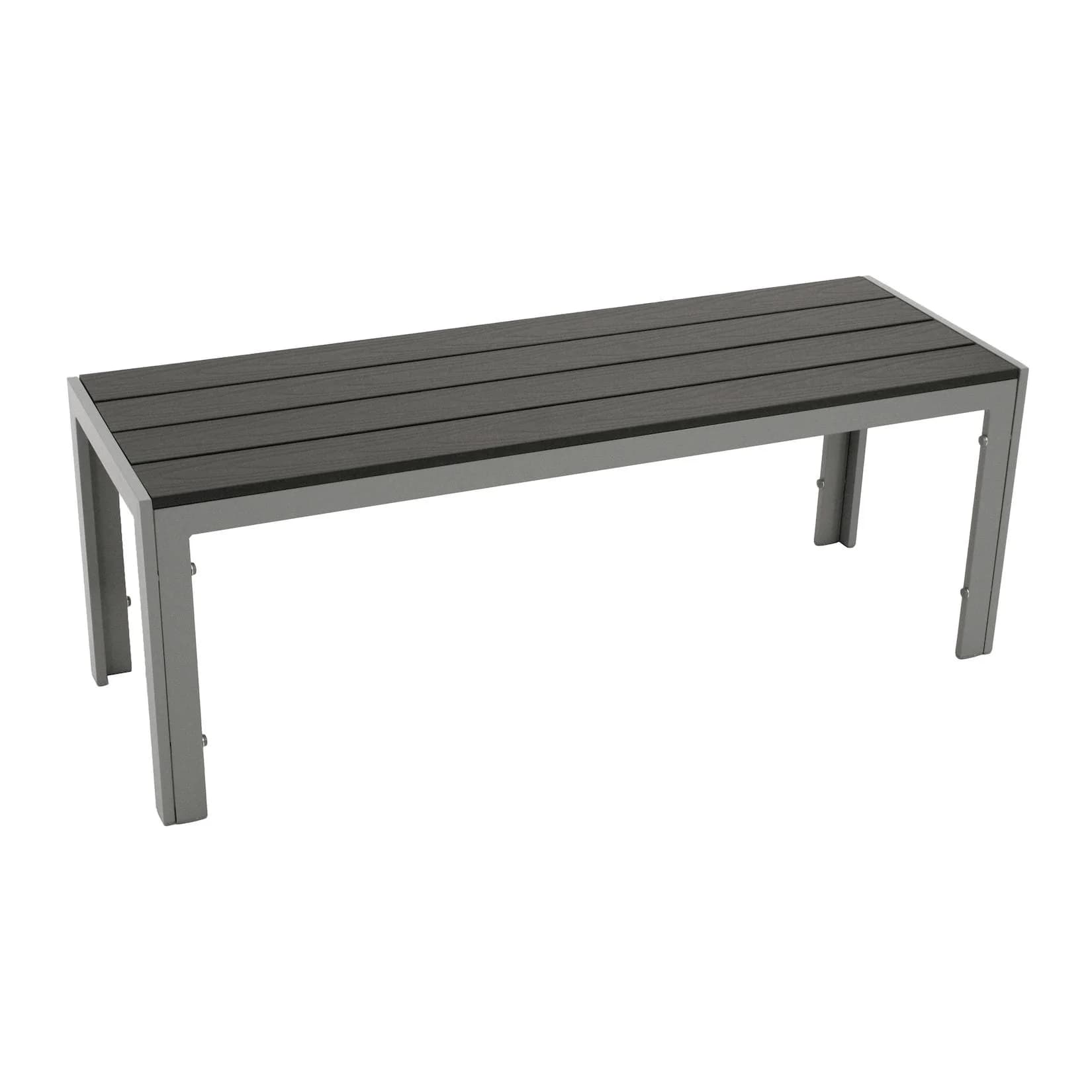 DEGAMO Gartenbank SORANO 2-Sitzer Grau Silber Aluminium