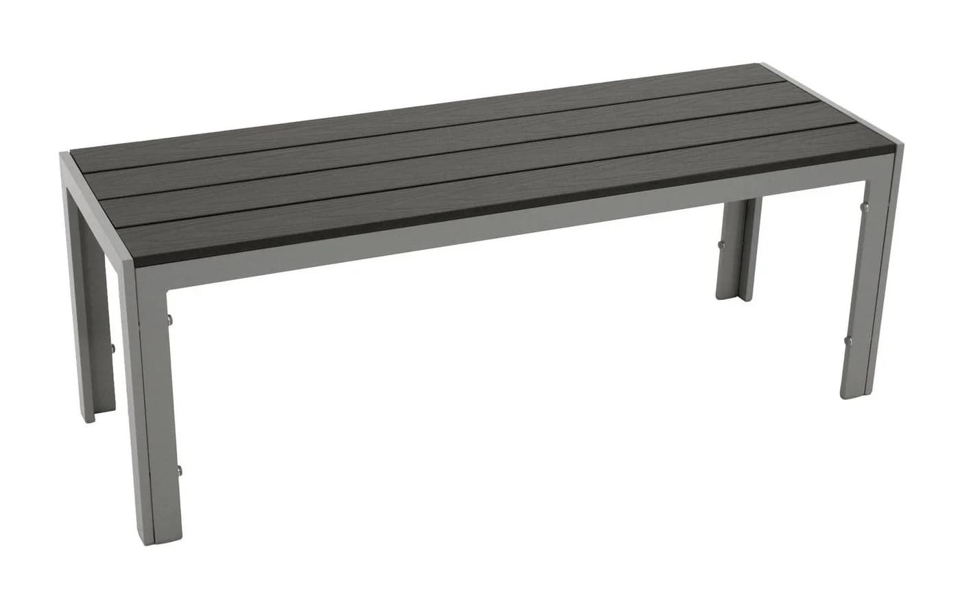 DEGAMO Gartenbank SORANO 2-Sitzer Grau Silber Aluminium - Bild 3