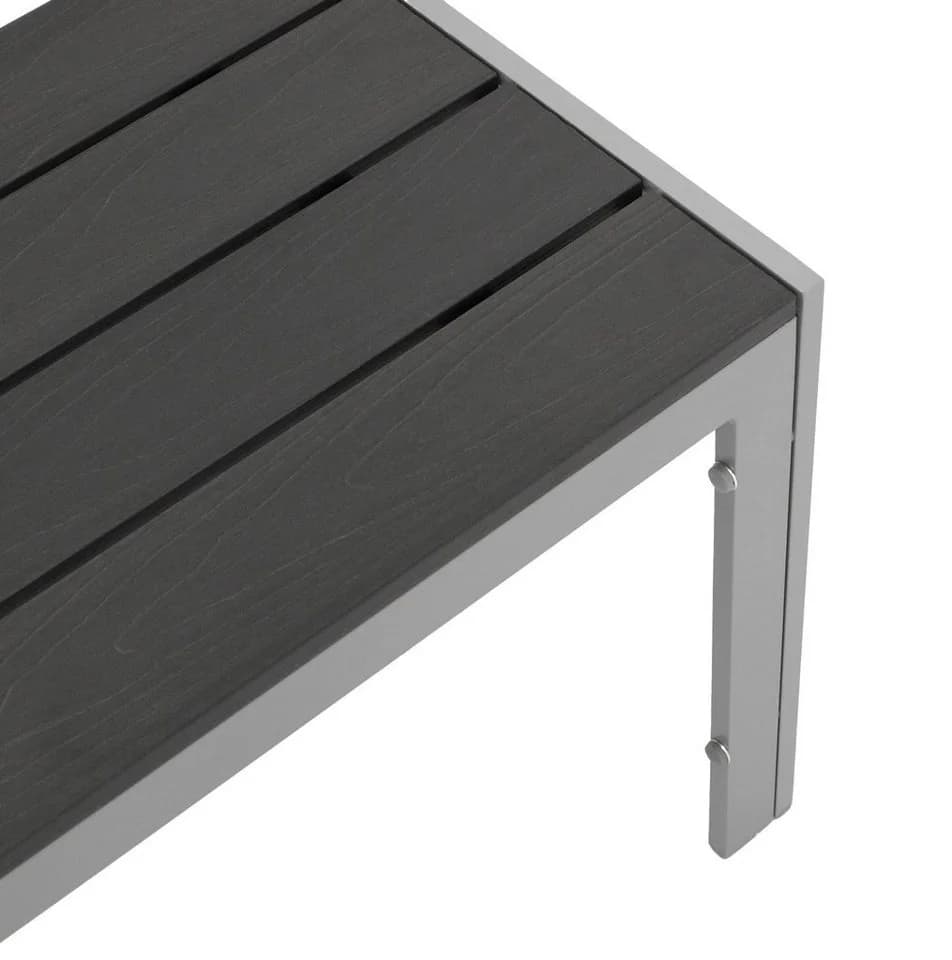 DEGAMO Gartenbank SORANO 2-Sitzer Grau Silber Aluminium - Bild 5