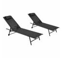 DEGAMO Rollliege MILANO 2er Set Stahl anthrazit Kunstgewebe rollbar Bild 2