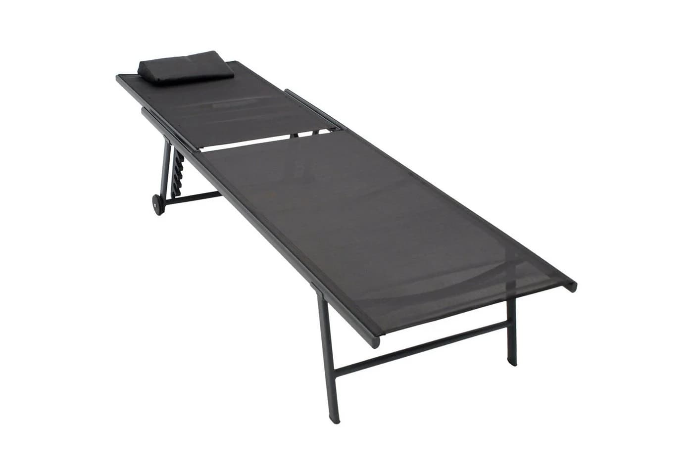 DEGAMO Rollliege MILANO 2er Set Stahl anthrazit Kunstgewebe rollbar - Bild 3