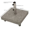 DEGAMO Schirmständer 50kg mit Rollen Granit hellgrau Bild 2
