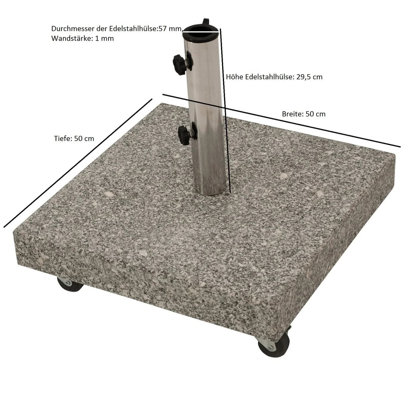 DEGAMO Schirmständer 50kg mit Rollen Granit hellgrau - Bild 2