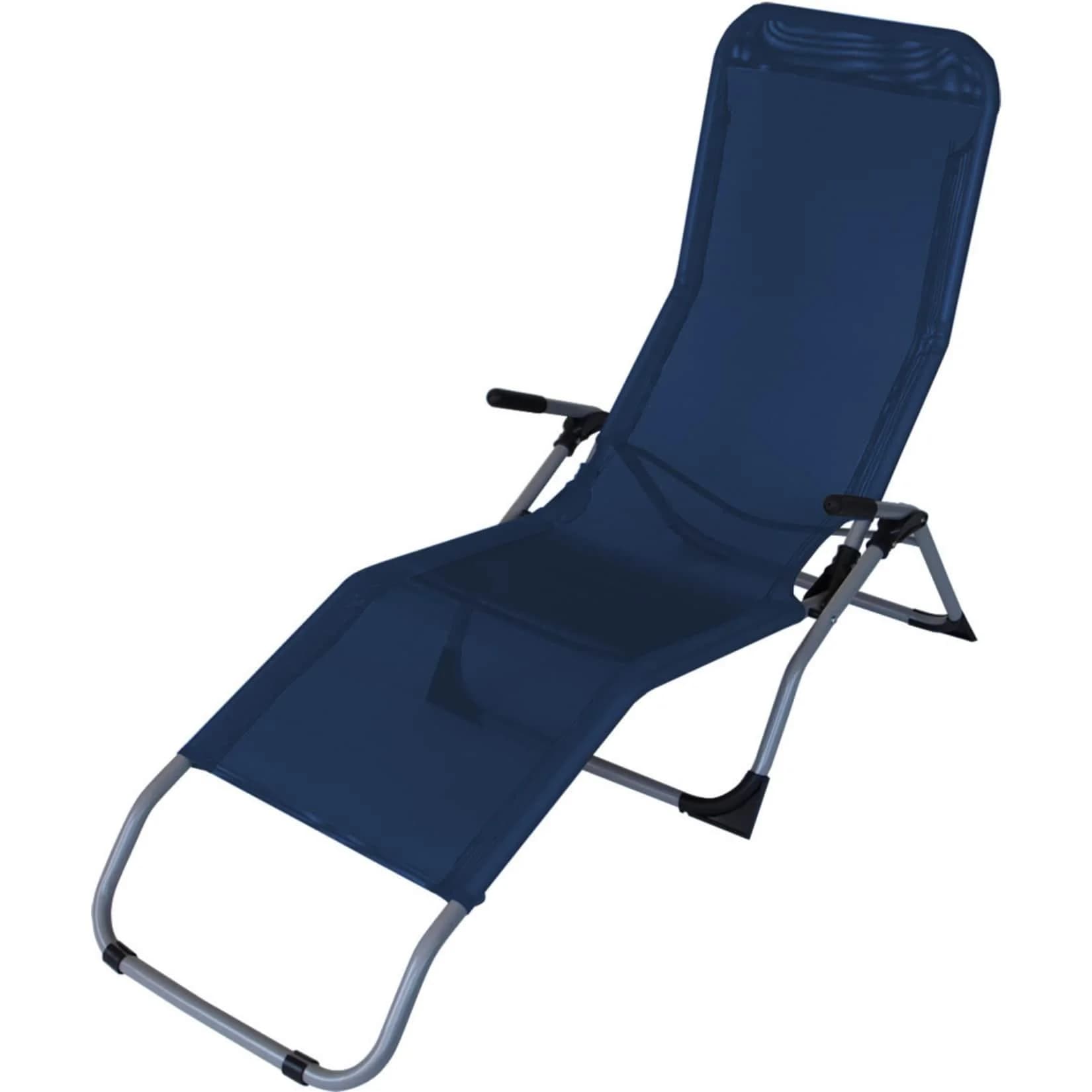 DEGAMO Wellnessliege SYLT - Faltbar & Kippbar, Stahl Gestell, Blau