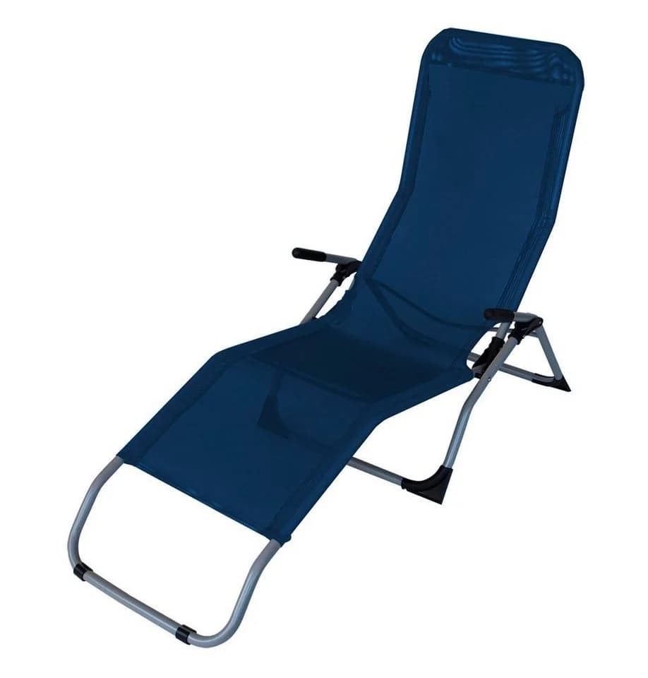 DEGAMO Wellnessliege SYLT - Faltbar & Kippbar, Stahl Gestell, Blau - Bild 3