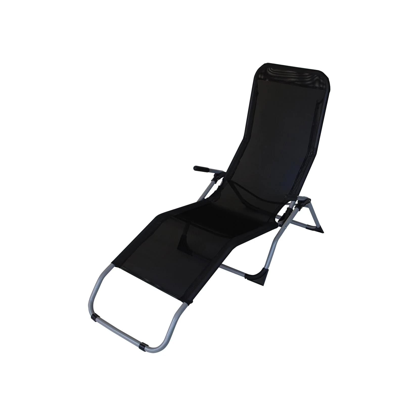 DEGAMO Wellnessliege SYLT - Faltbar & Kippbar, Stahl/Schwarz