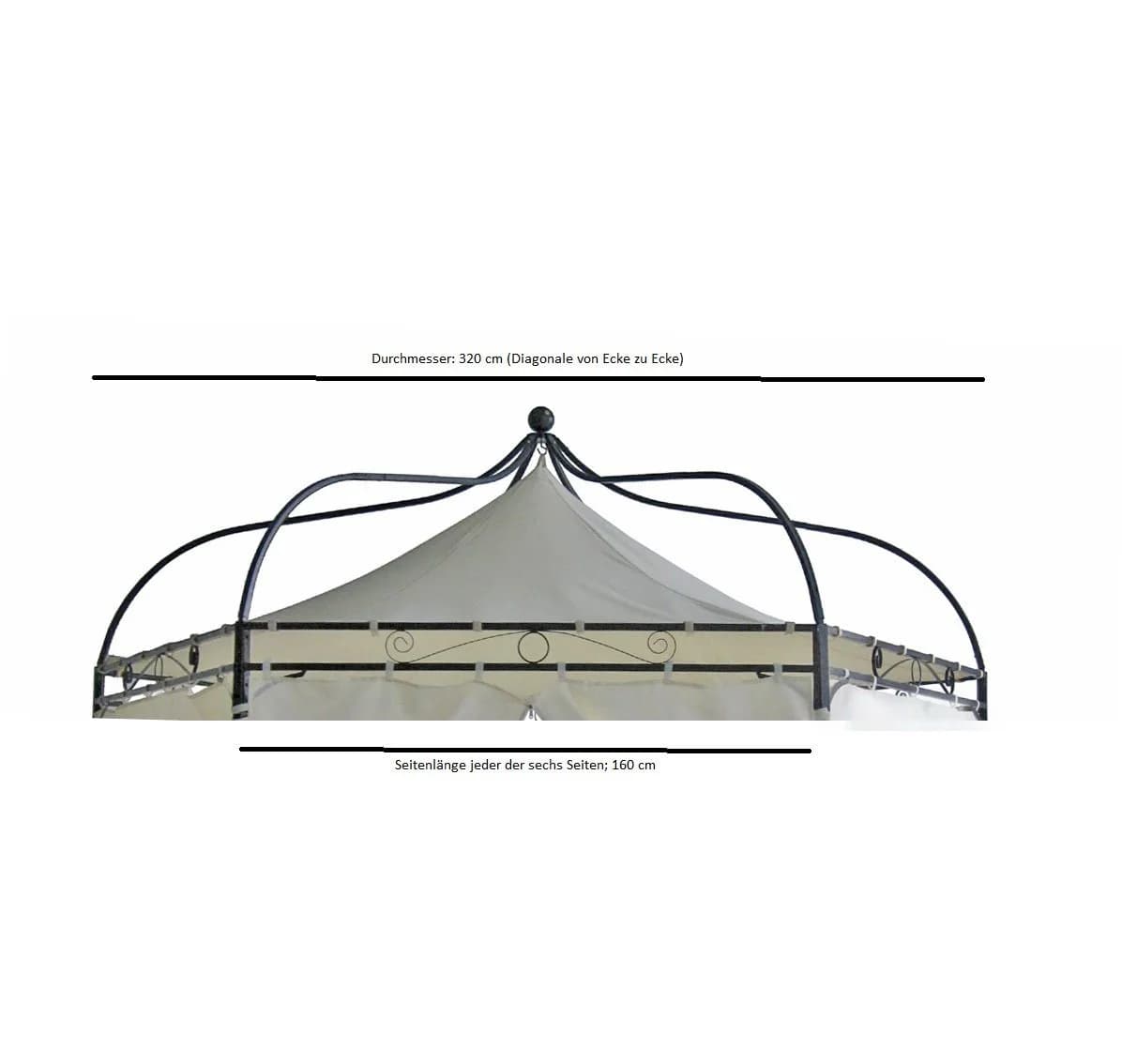DEGAMO Ersatzdach Pavillon MODENA 6-eckig Polyester PVC-écru - Bild 4