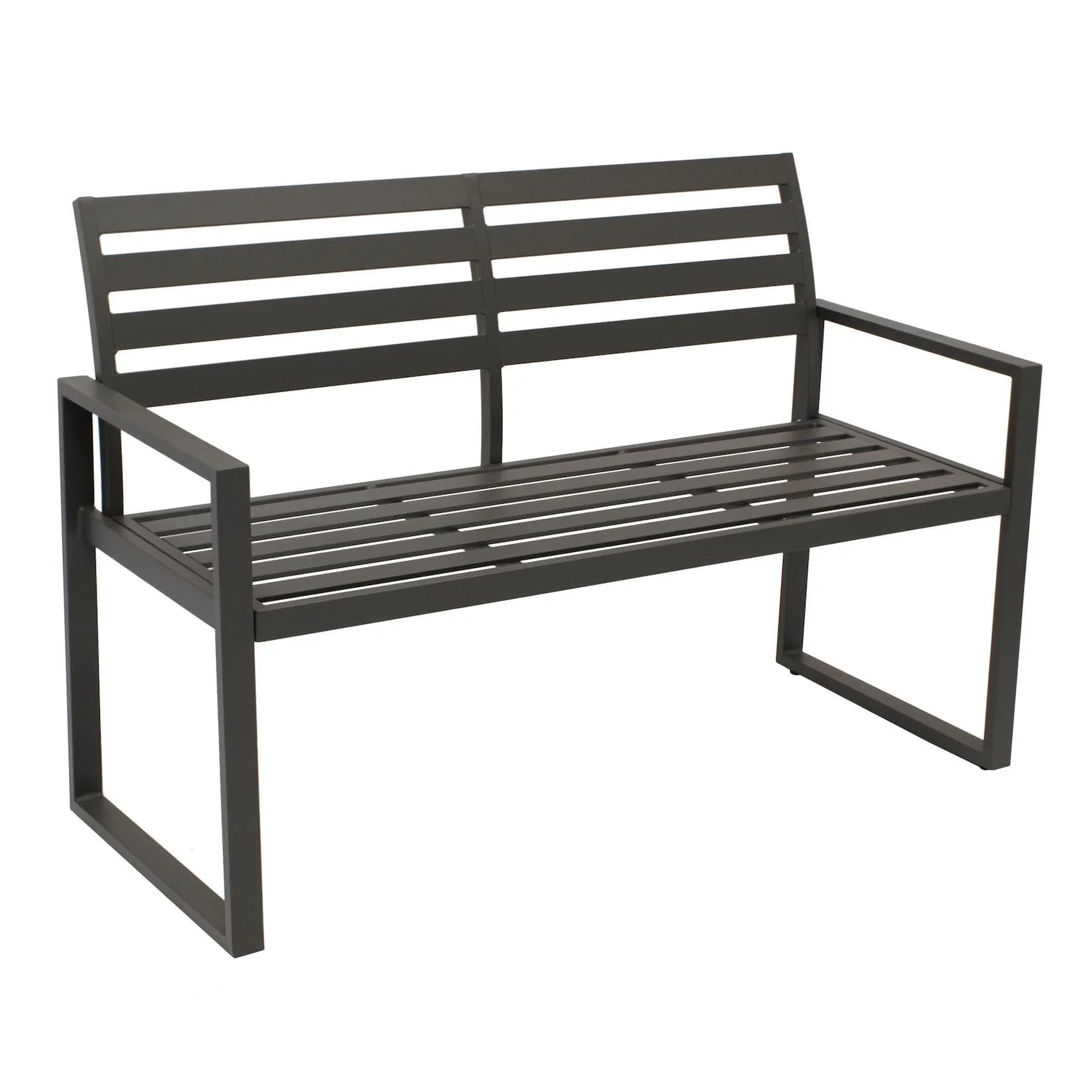 DEGAMO Gartenbank ATLANTA 2-sitzer Aluminium dunkelgrau modern