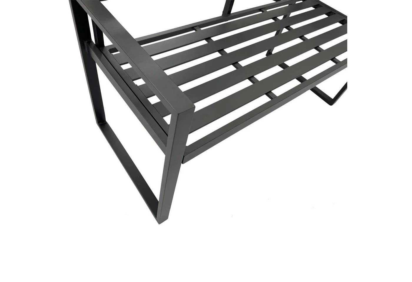 DEGAMO Gartenbank ATLANTA 2-sitzer Aluminium dunkelgrau modern - Bild 5