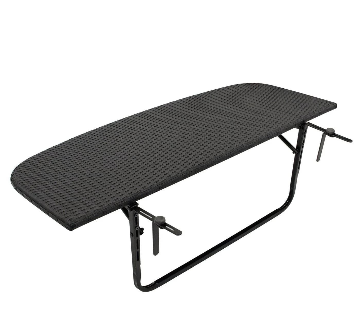 DEGAMO Balkonhängetisch 120x40cm Metall Polyrattan Schwarz - Bild 3