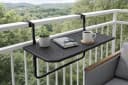 DEGAMO Balkonhängetisch 120x40cm Metall Polyrattan Schwarz Bild 5
