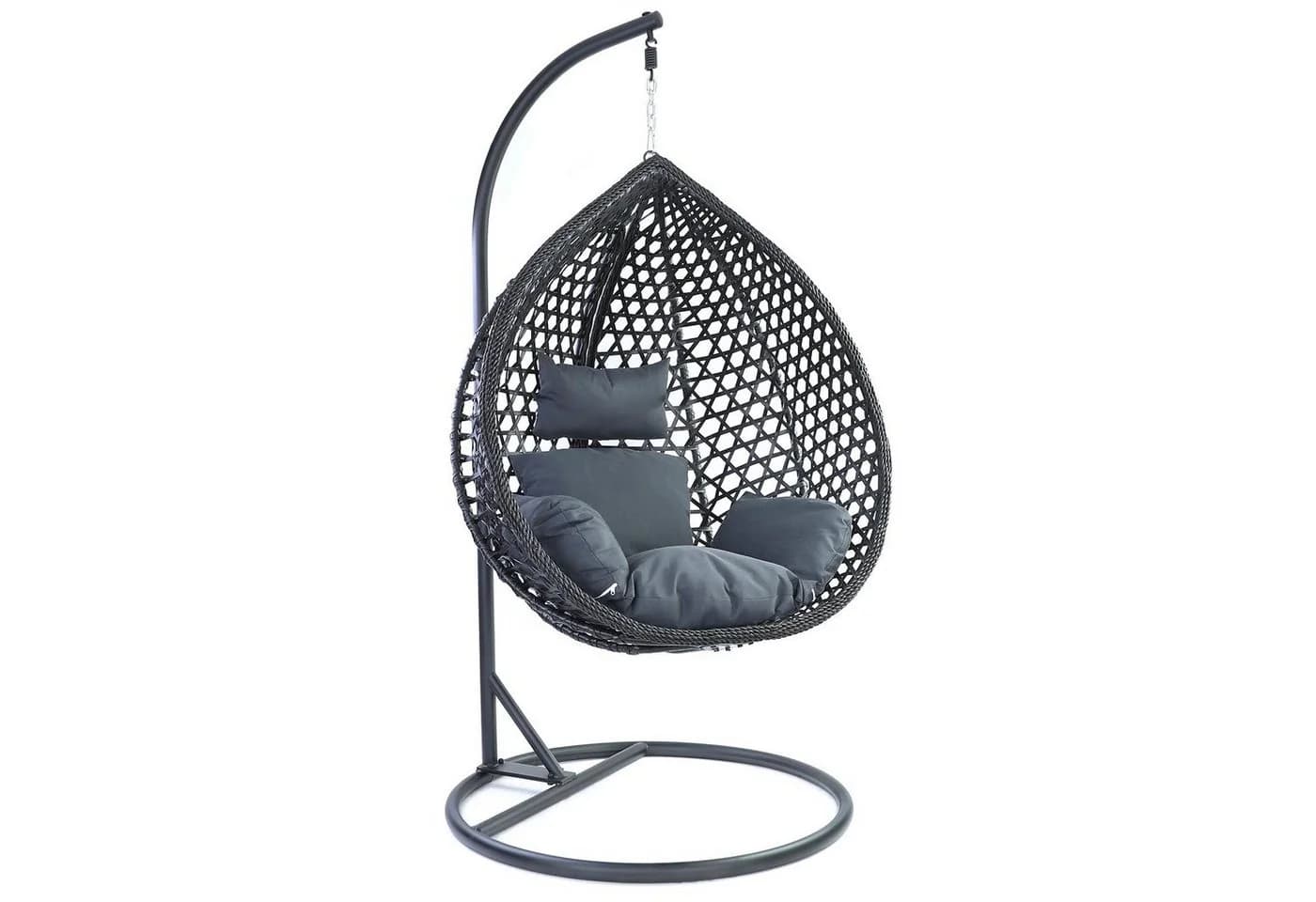 RAMROXX Hängesessel Style XXL Schwarz/Grau mit Kissen - Bild 2