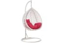RAMROXX Hängesessel XXL Rattan Korb Weiss mit Relaxkissen Pink Bild 2
