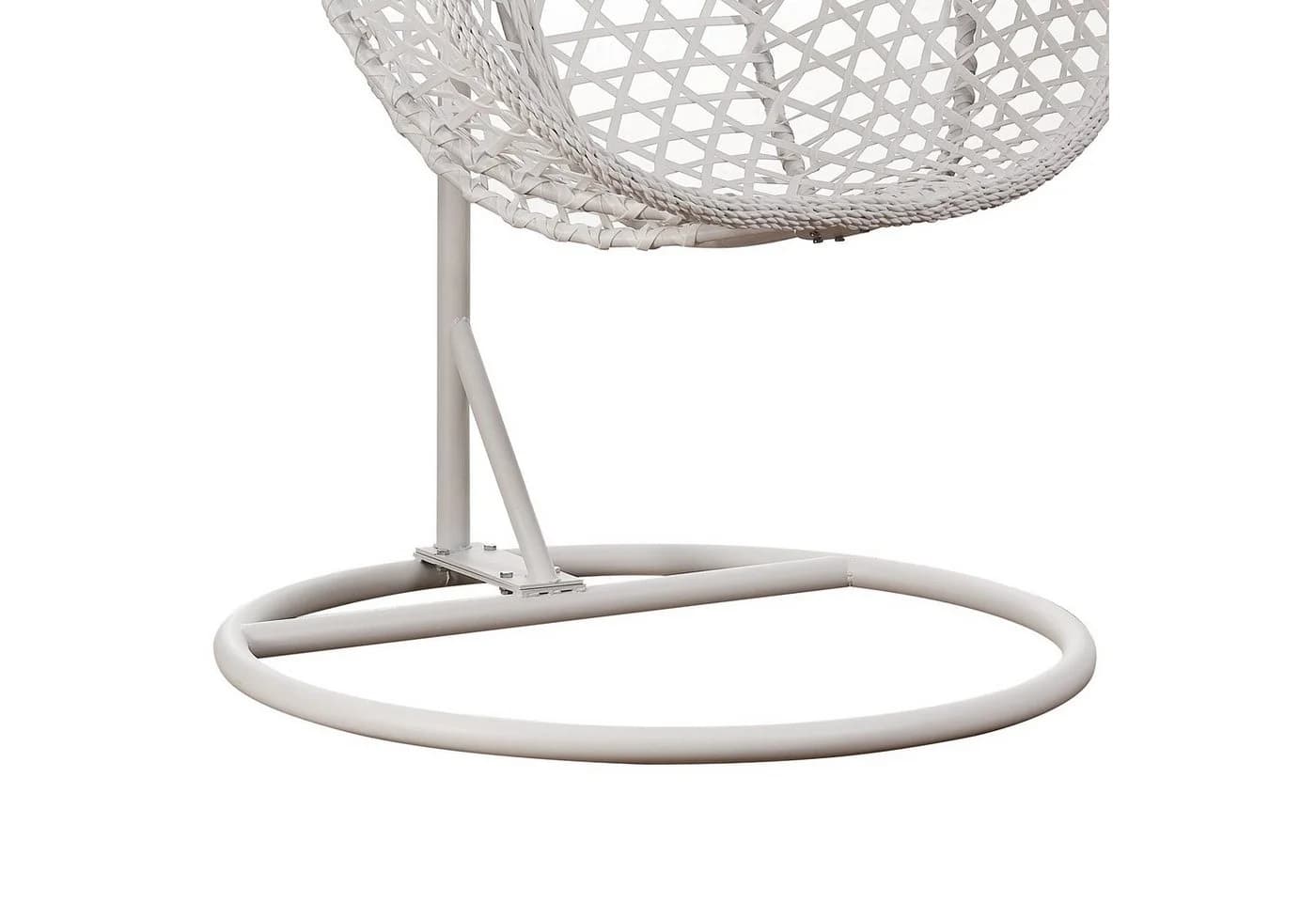 RAMROXX Hängesessel XXL Rattan Korb Weiss mit Relaxkissen Pink - Bild 5