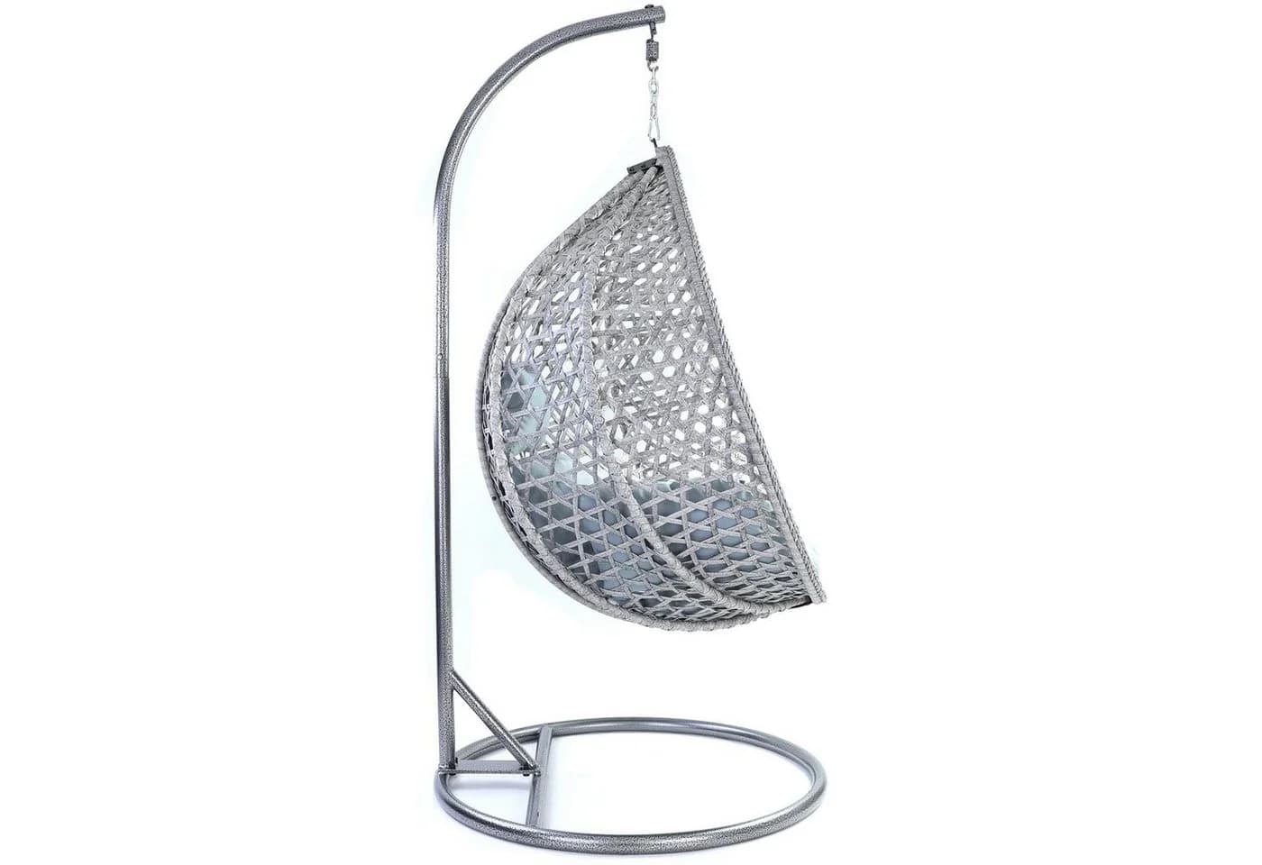 RAMROXX Hängesessel Style XXL Grau mit Kissen und Gestell