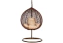 RAMROXX Hängesessel Luxus Style XXL Rattan Braun Beige mit Relaxkissen Bild 1