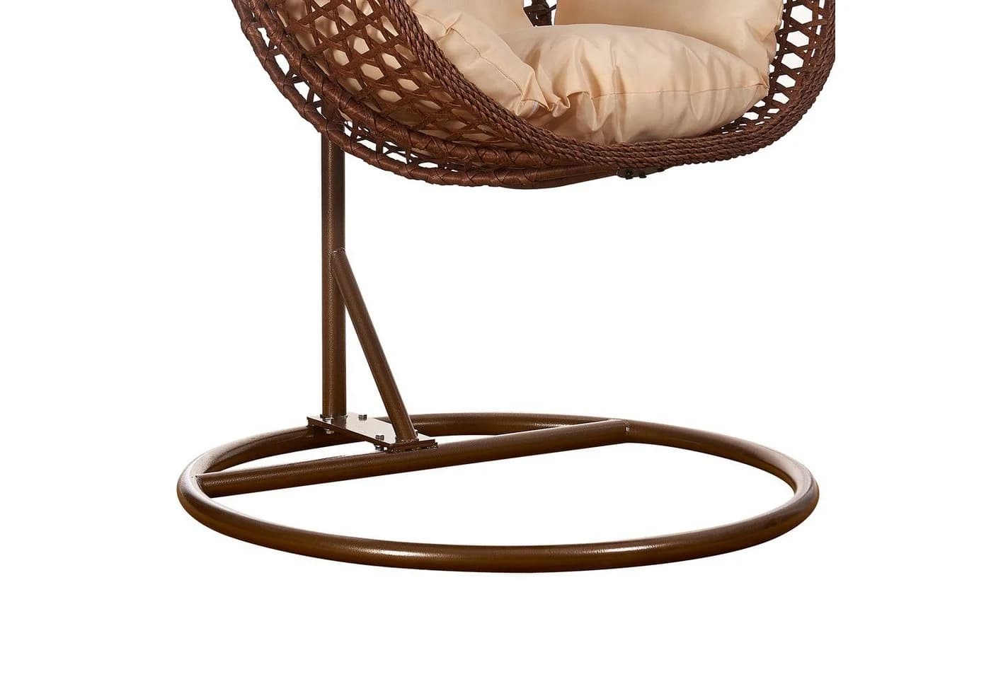 RAMROXX Hängesessel Luxus Style XXL Rattan Braun Beige mit Relaxkissen - Bild 5