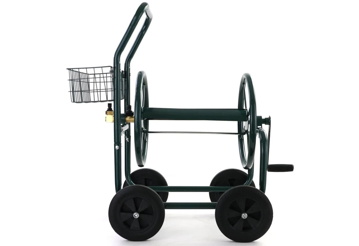 RAMROXX Schlauchwagen Grün mit Ablagekorb bis 60m Gartenschlauch - Bild 3