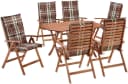 MERXX Garten-Essgruppe Borkum 6-tlg. Braun Eukalyptus mit Kissen Bild 1