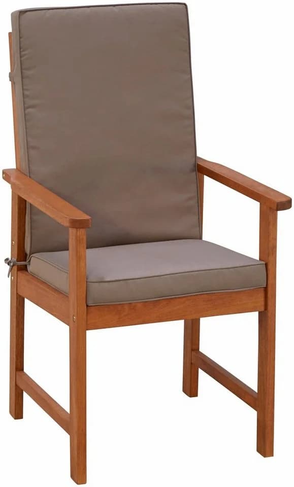 MERXX Gartenstuhl Montana 2er Set Braun Massivholz mit Kissen - Bild 3