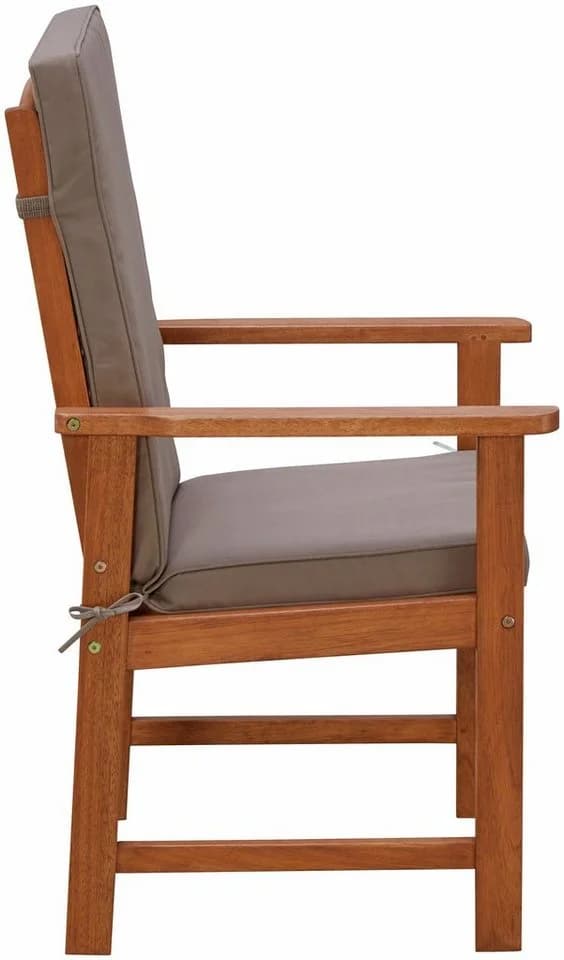 MERXX Gartenstuhl Montana 2er Set Braun Massivholz mit Kissen - Bild 4