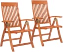 MERXX Gartenstuhl Bordeaux Eukalyptus 2er Set Klappbar Verstellbar Bild 2