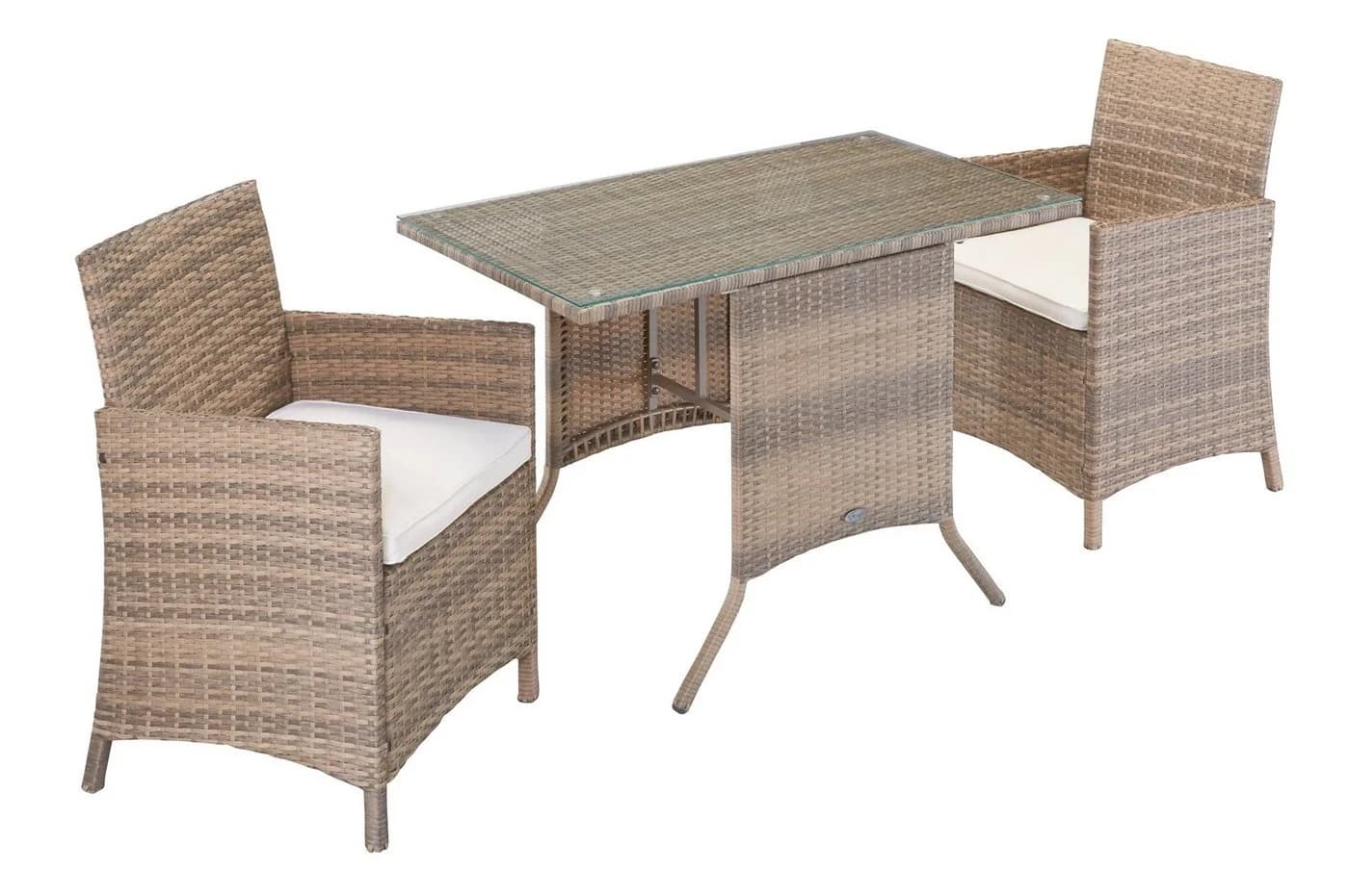 Balkonset MERXX Treviso Braun Beige 2-Sitzer mit Tisch