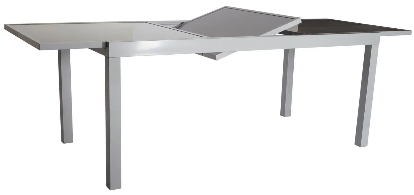 MERXX Gartentisch Amalfi Ausziehbar Hellgrau Glas Aluminium - Bild 3