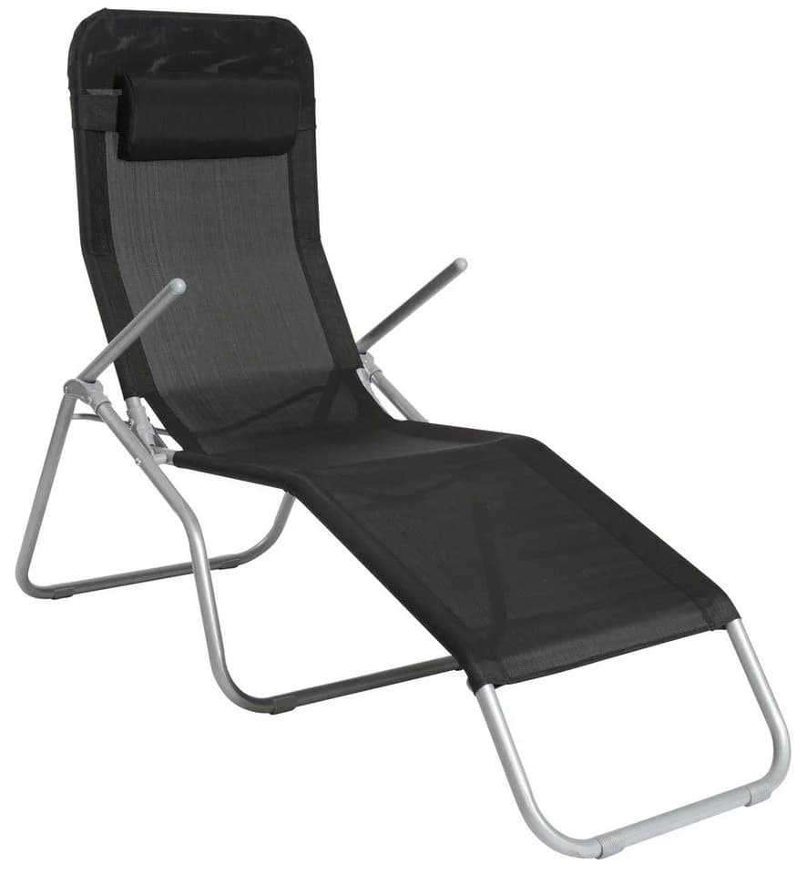 Gartenliege MERXX XXL Schwarz/Silber mit Kopfkissen - Bild 2