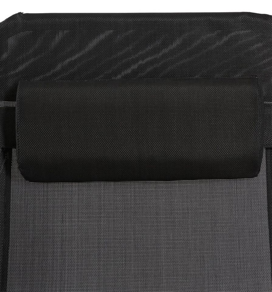 Gartenliege MERXX XXL Schwarz/Silber mit Kopfkissen - Bild 3
