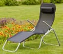 Gartenliege MERXX XXL Schwarz/Silber mit Kopfkissen Bild 4