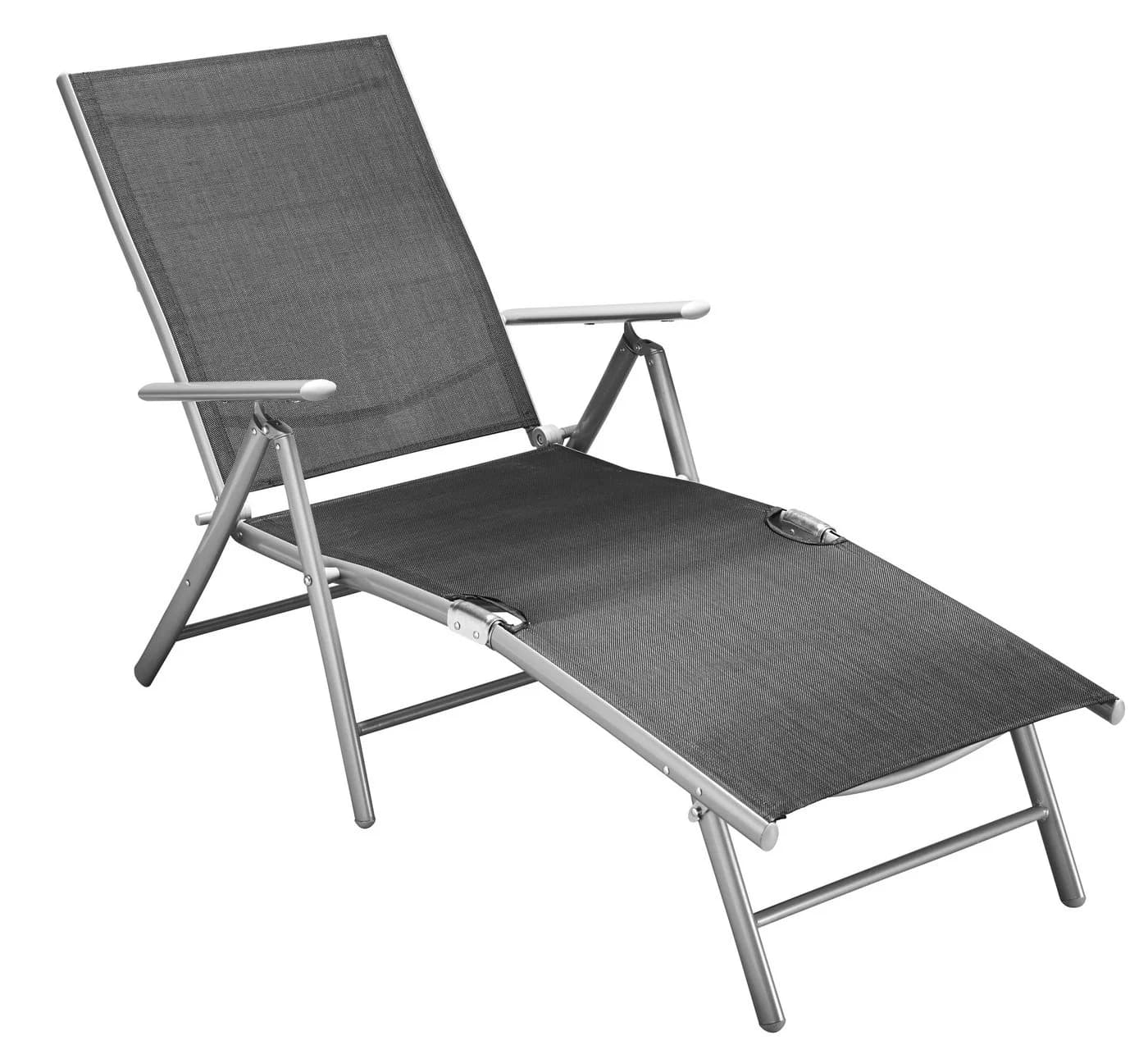 MERXX Gartenliege Schwarz Klappbar Aluminium 100% Polyester - Bild 2