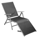 MERXX Gartenliege Schwarz Klappbar Aluminium 100% Polyester Bild 3