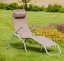 MERXX Gartenliege XXL Grau Silber mit Kopfkissen Bild 4