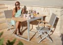 MERXX Garten-Essgruppe Naxos Grau Aluminium Akazie Bild 2