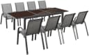 MERXX Garten-Essgruppe Amalfi 8-tlg. Grau/Braun Aluminium Polyester Bild 3