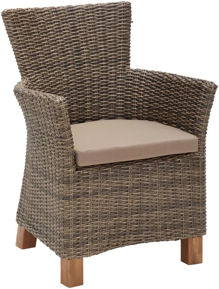 MERXX Garten-Essgruppe Toskana 6-tlg. Beige/Braun Aluminium Polyrattan - Bild 4