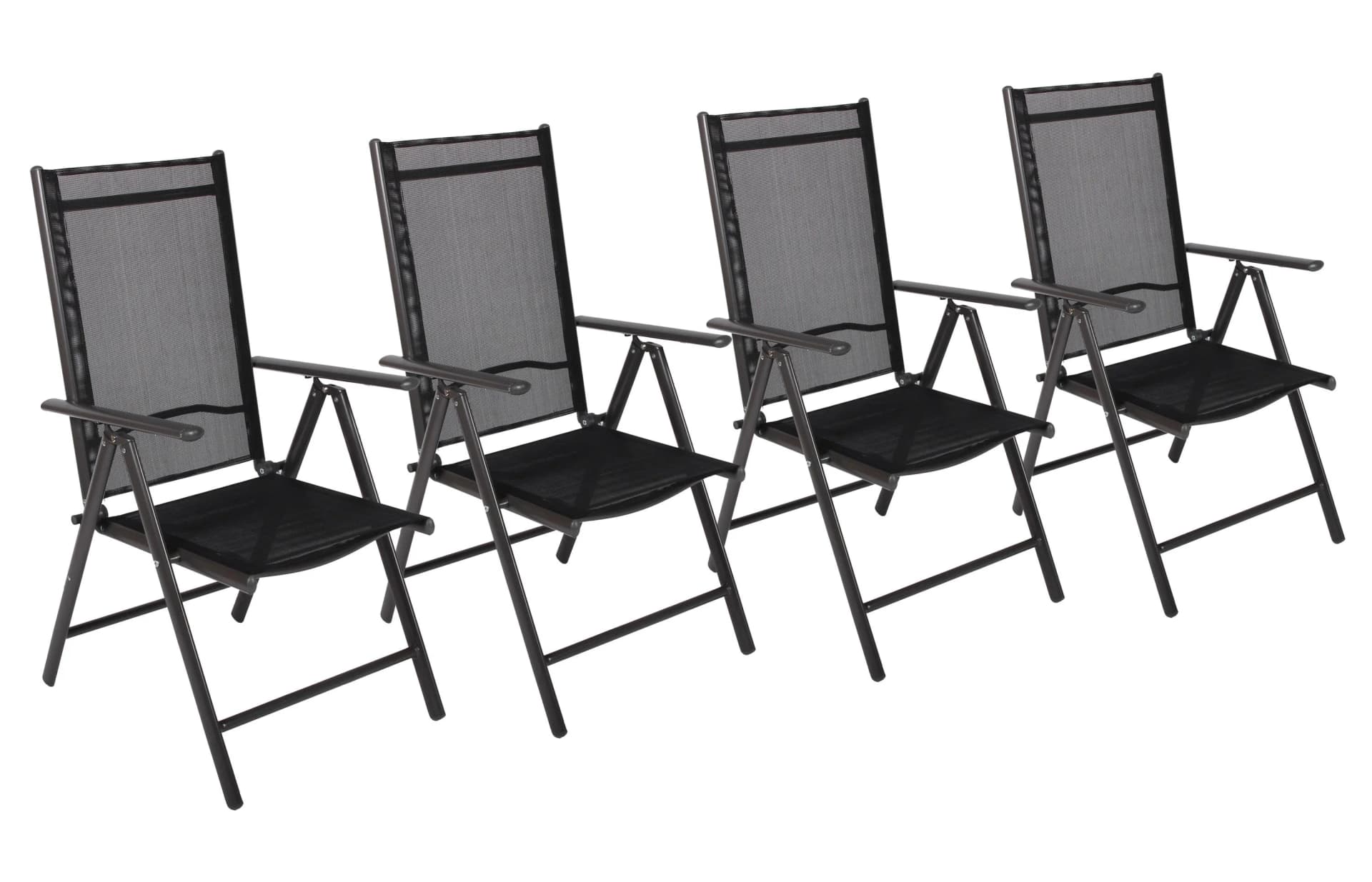 VCM 4er Set Alu Gartenstuhl Hochlehner Klappstuhl Anthrazit - Bild 3