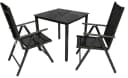VCM 3-teiliges Gartenmöbel-Set mit ESG-Glastisch und klappbaren Stühlen Bild 2