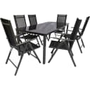 VCM 7-tlg. Gartenmöbel Set Sitzgruppe Essgruppe Anthrazit Aluminium Glas Bild 1