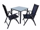 VCM 3-teiliges Gartenmöbel-Set mit ESG-Glas und klappbaren Stühlen Bild 2