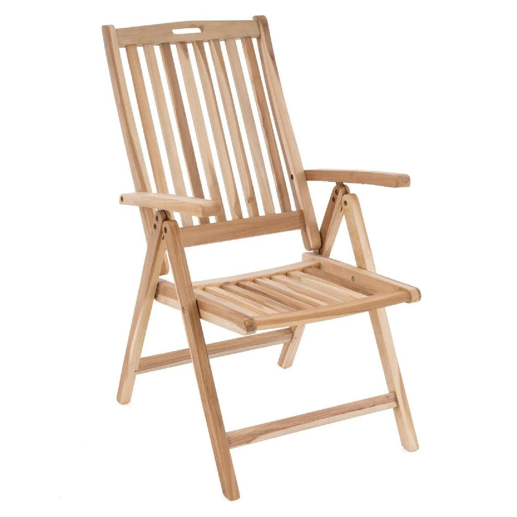 VCM Gartenstuhl Hochlehner Klappstuhl Teak Braun